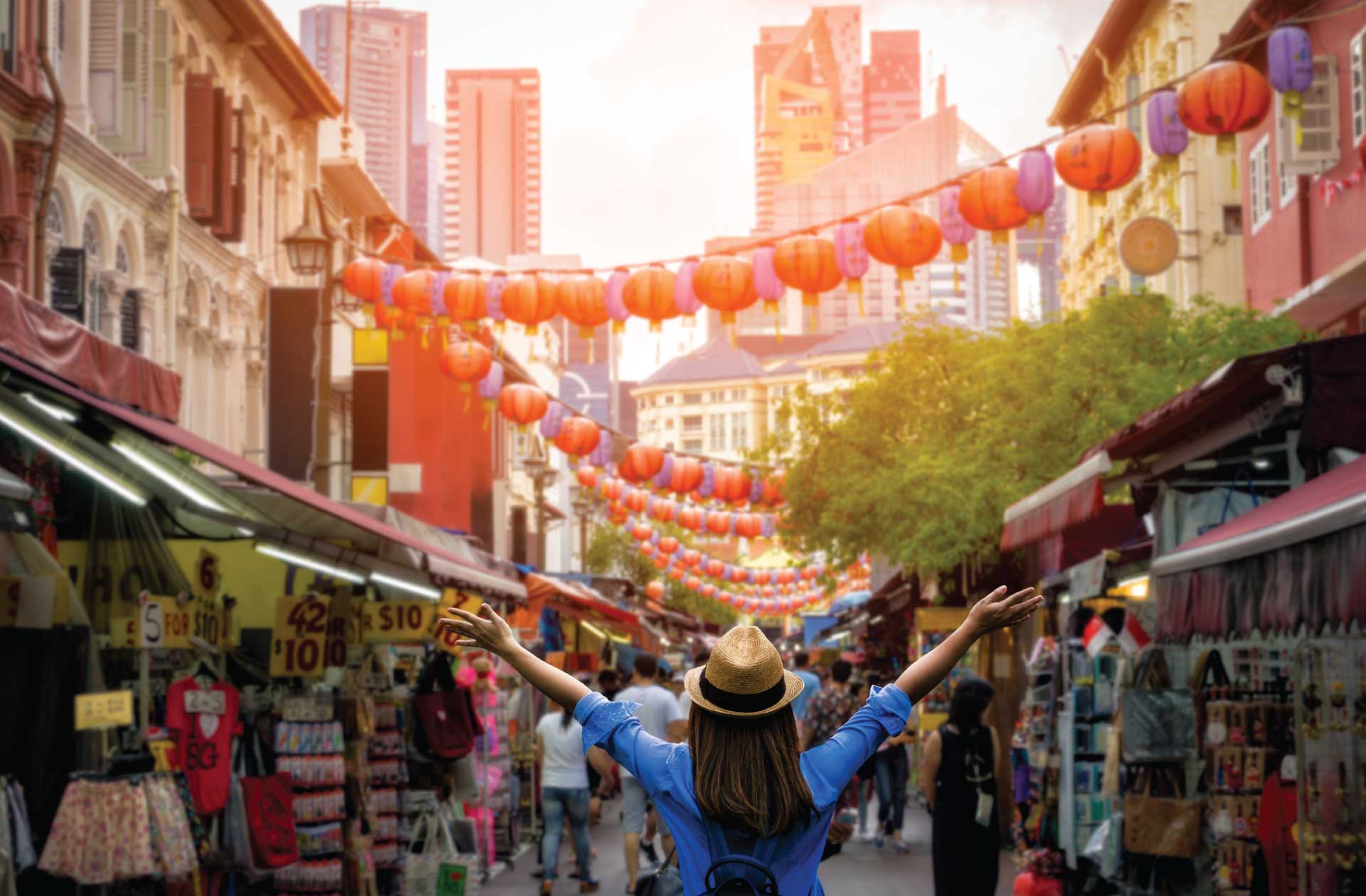 Tourist visiting Chinatown